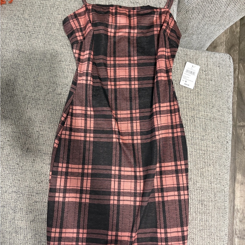 Windsor Pink and Black Plaid Mini Dress
